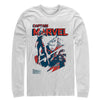 Men's Marvel Captain Marvel Streaks  Adult Long Sleeve Shirt