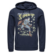 Men's Superman Hero Smash Barriers  Adult Pull Over Hoodie