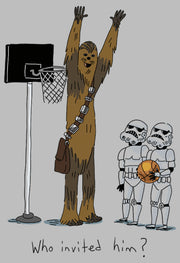 Men's Star Wars Chewbacca Basketball Who Invited Him  Adult Long Sleeve Shirt