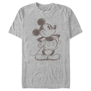 Men's Mickey & Friends Retro Mickey Mouse Sketch  Adult T-Shirt