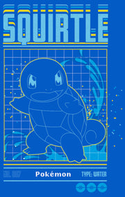 Men's Pokemon Squirtle Retro Grid  Adult T-Shirt