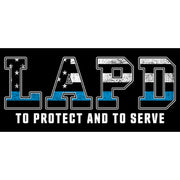 Men's LAPD To Protect and To Serve Blue Flag Fill  Adult T-Shirt