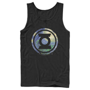 Men's Justice League Green Lantern Starry Night Logo  Adult Tank Top