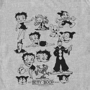 Men's Betty Boop Retro Character Collage  Adult T-Shirt