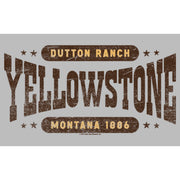 Men's Yellowstone Dutton Ranch Montana Est. 1886 Logo  Adult T-Shirt