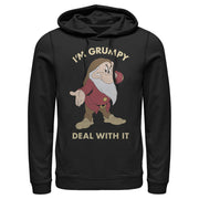 Men's Snow White and the Seven Dwarves Grumpy Deal With It Portrait  Adult Pull Over Hoodie