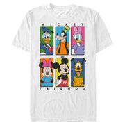 Men's Mickey & Friends Colorful Character Panels  Adult T-Shirt