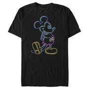 Men's Mickey & Friends Bright Neon Mickey Mouse Outline  Adult T-Shirt