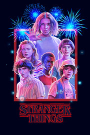 Men's Stranger Things Fourth of July  Character Frame  Adult T-Shirt