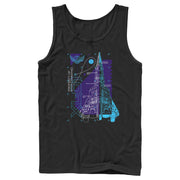 Men's Lightyear XL-01 Spaceship Blueprints  Adult Tank Top