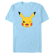 Men's Pokemon Pikachu Wink Face  Adult T-Shirt