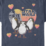 Men's Star Wars: The Last Jedi Valentine's Day Porg Hearts Sketch  Adult T-Shirt