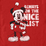 Men's Mickey & Friends Christmas Always on the Nice List Mickey  Adult T-Shirt