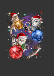 Men's Lost Gods Xmas Cats in Space  Adult T-Shirt