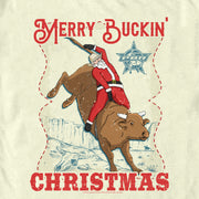 Men's Professional Bull Riders Merry Buckin' Christmas  Adult T-Shirt