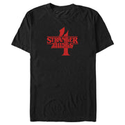 Men's Stranger Things Red Logo 4  Adult T-Shirt