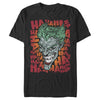 Men's Batman Joker Laugh Background Text  Adult T-Shirt