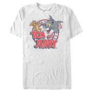 Men's Tom and Jerry Patriotic Stars and Stripes Circle  Adult T-Shirt