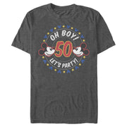 Men's Mickey & Friends Oh Boy Let�s Party  Adult T-Shirt