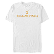 Men's Yellowstone White Dutton Ranch Brand Logo  Adult T-Shirt