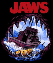 Men's Jaws Shark Teeth Boat  Adult T-Shirt