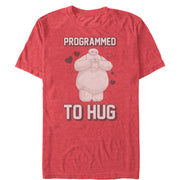 Men's Big Hero 6 Valentine Baymax Programmed to Hug  Adult T-Shirt