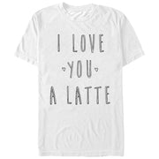 Women's CHIN UP I Love You a Latte  Adult Boyfriend Tee