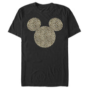 Men's Mickey & Friends Cheetah Print Mickey Mouse Logo  Adult T-Shirt