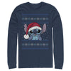 Men's Lilo & Stitch Santa Hat Ugly Sweater  Adult Long Sleeve Shirt