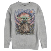 Men's Star Wars: The Mandalorian The Child Starry Night  Adult Sweatshirt