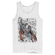 Men's Superman Daily Planet Newspaper  Adult Tank Top