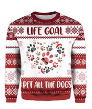 Life Goal Dogs Christmas Sweater