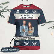 Congrats on being my husband Photo Upload Christmas T-shirt