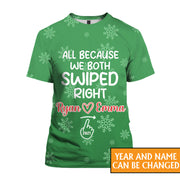 Personalized We Both Swiped Right Christmas Hoodie